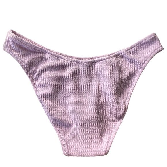 J Crew Lilac Purple Jacquard Texture Curve Waist Cheeky Bikini Bottom Sz XL NWT - Picture 6 of 15
